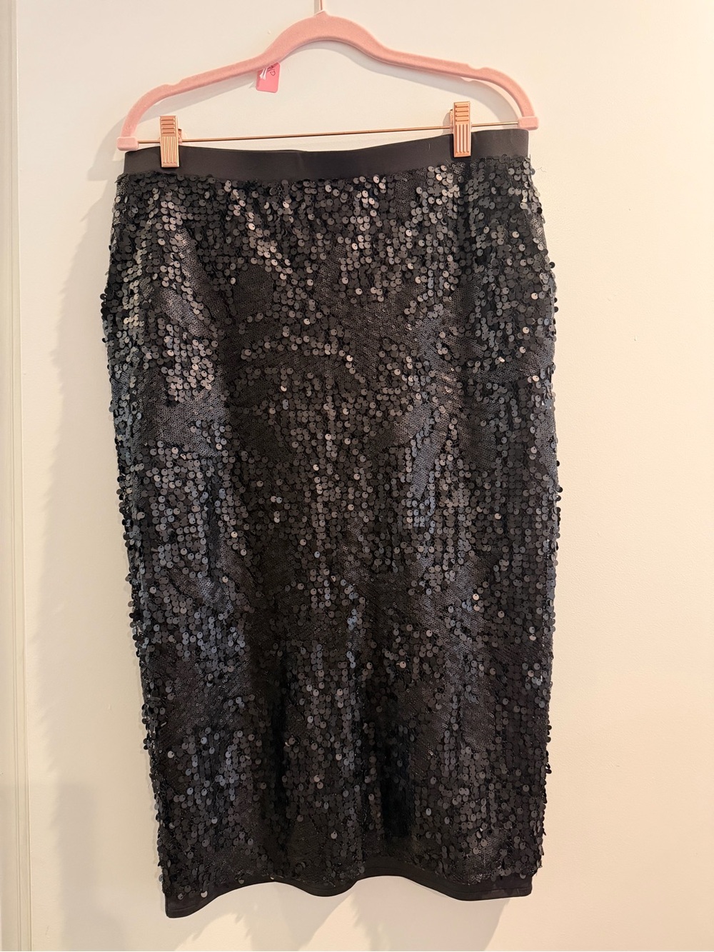 Tildon Black Sequin Pencil Skirt